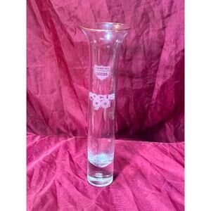 Vintage 10.5” Americana Seed Controlled Bubble Base Bud Vase Clear Glass 1990s